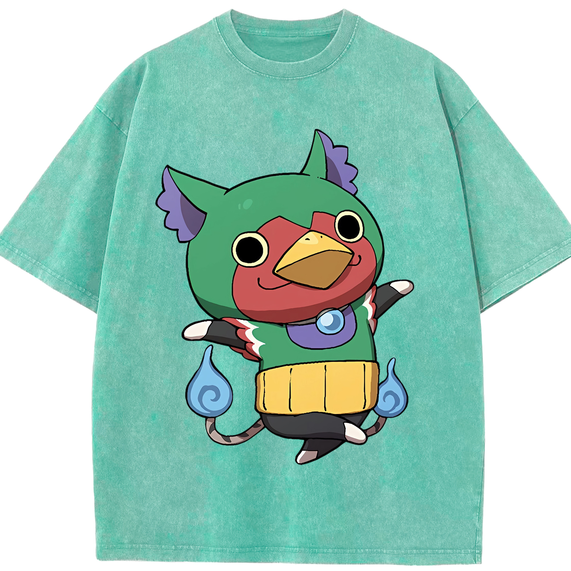 （画像用） 妖怪ウォッチ Yo-kai Watch 綿100% ヴィンテージ風 半袖Tシャツ（フロントプリント）